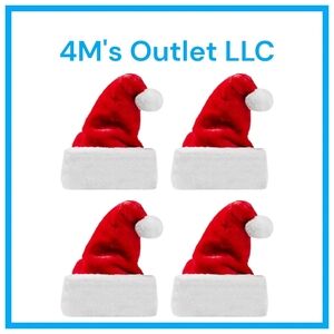 Festive Red Santa Hats - Set Of 4